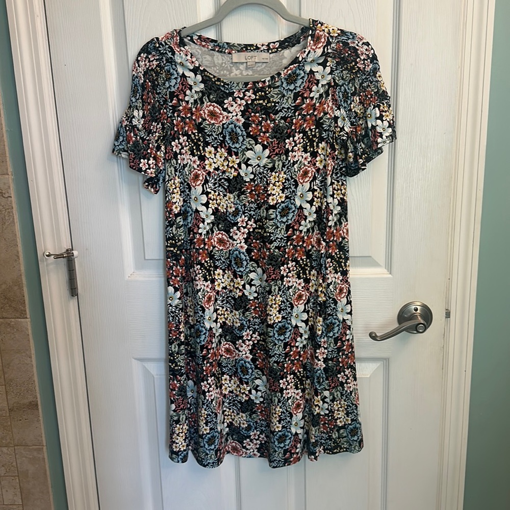 LOFT Floral Summer Swing Dress. XXSP